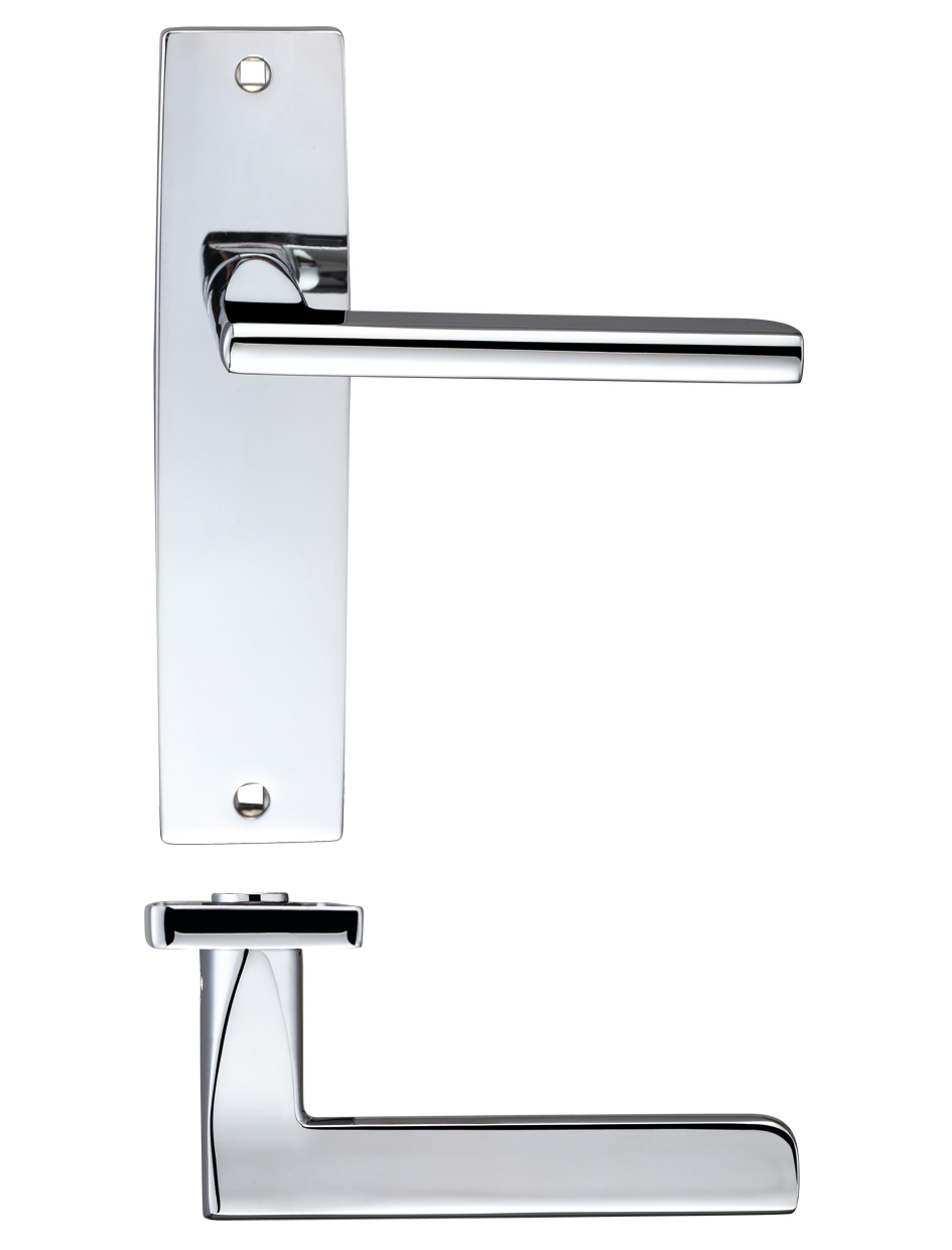 Zoo Hardware ZPZ072CP Venice Lever Latch On Backplate - 180x43mm Polished Chrome