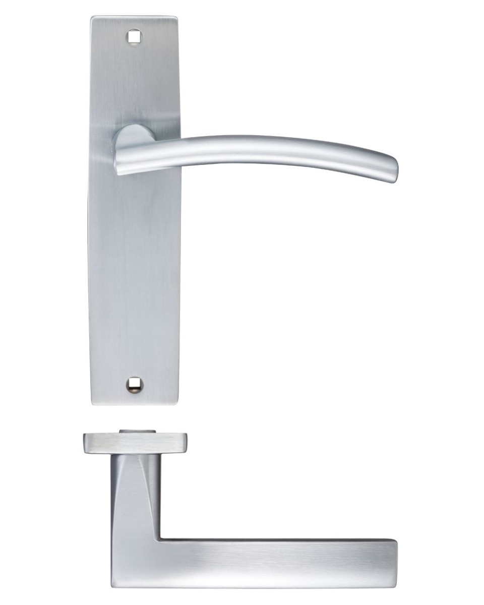 Zoo Hardware ZPZ082SC Amalfi Lever Latch On Backplate - 180x43mm Satin Chrome