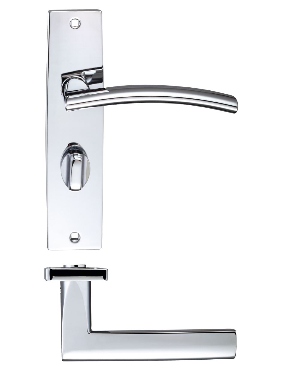 Zoo Hardware ZPZ083CP Amalfi Lever Bathroom (57mm c/c) On Backplate - 180x43mm Polished Chrome