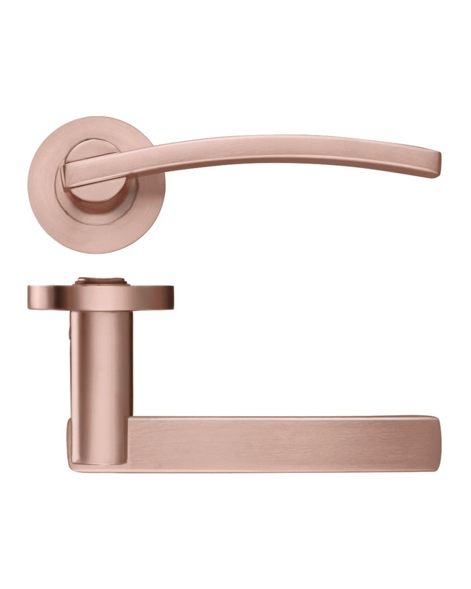 Zoo Hardware ZPZ100-TRG Adria Door Handle on round rose Rose Gold