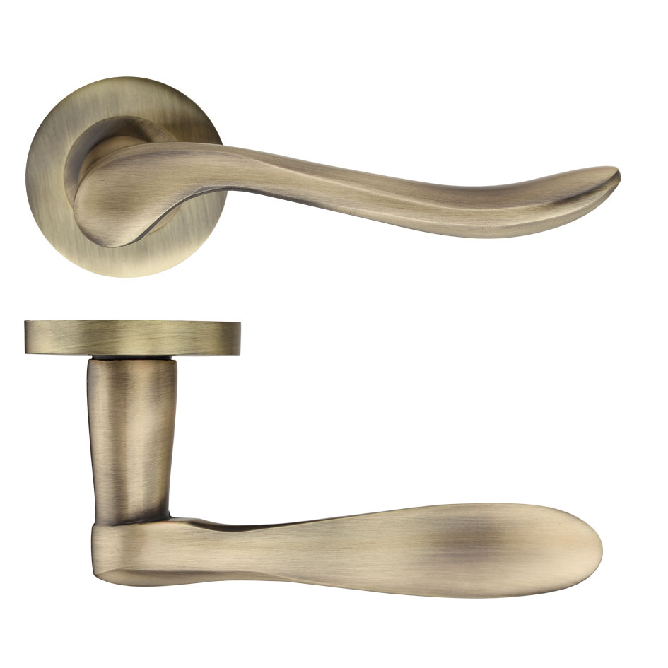 Zoo Hardware ZPZ240FB Lincoln Lever Door Handle - Screw on Rose Florentine Bronze