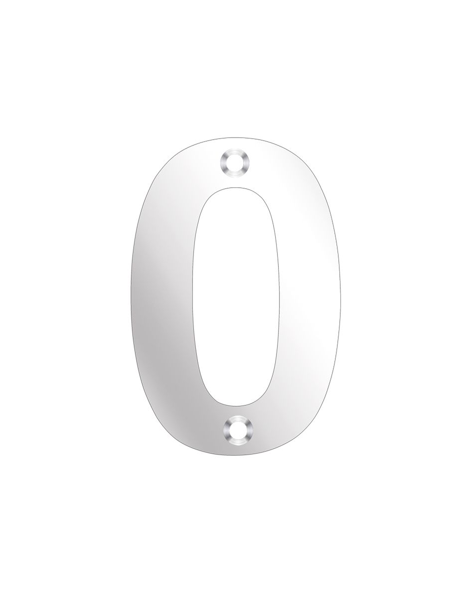 Zoo Hardware ZSN00APS Door Numeral - No 0 - 75mm Polished Stainless
