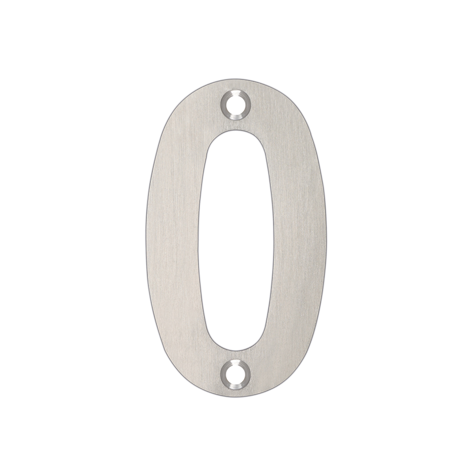 Zoo Hardware ZSN00ASS Door Numeral - No 0 - 75mm Satin Stainless