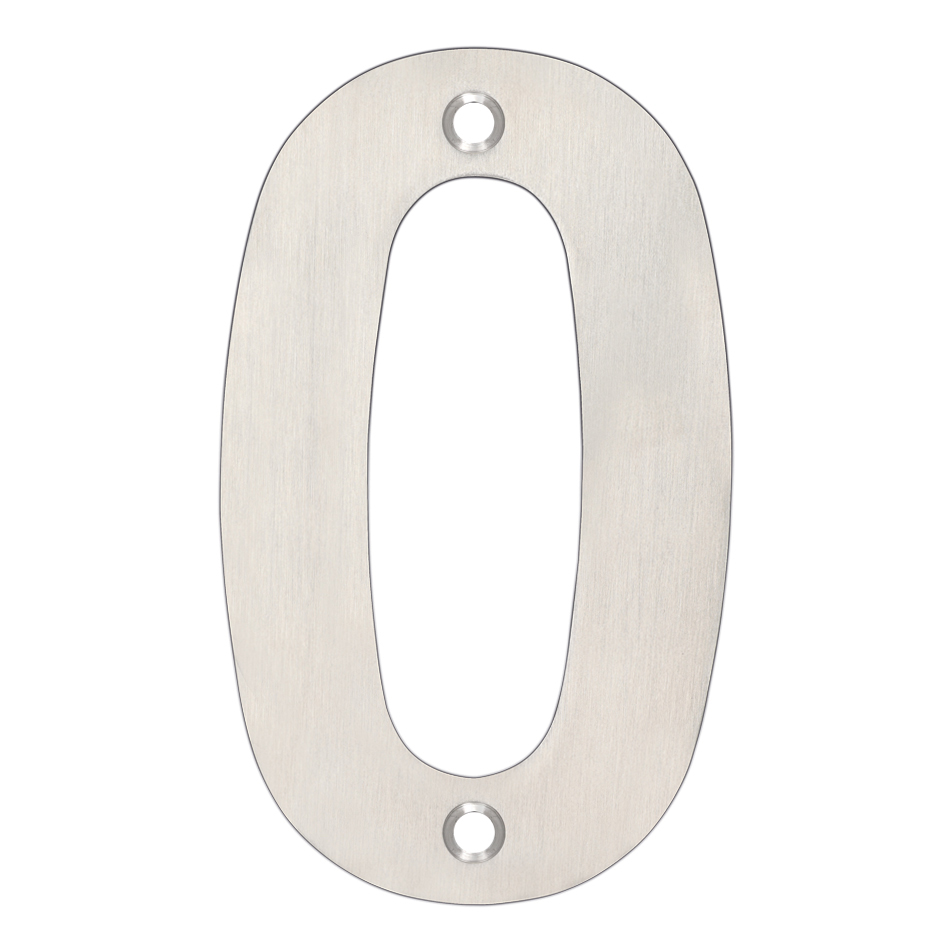 Zoo Hardware ZSN00BSS Door Numeral - No 0 - 102mm Satin Stainless