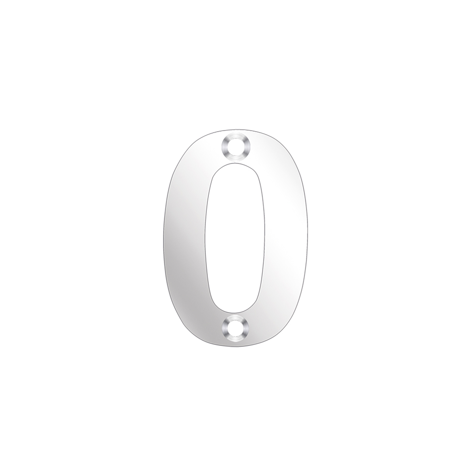 Zoo Hardware ZSN00PS Door Numeral - No 0 - 50mm Polished Stainless