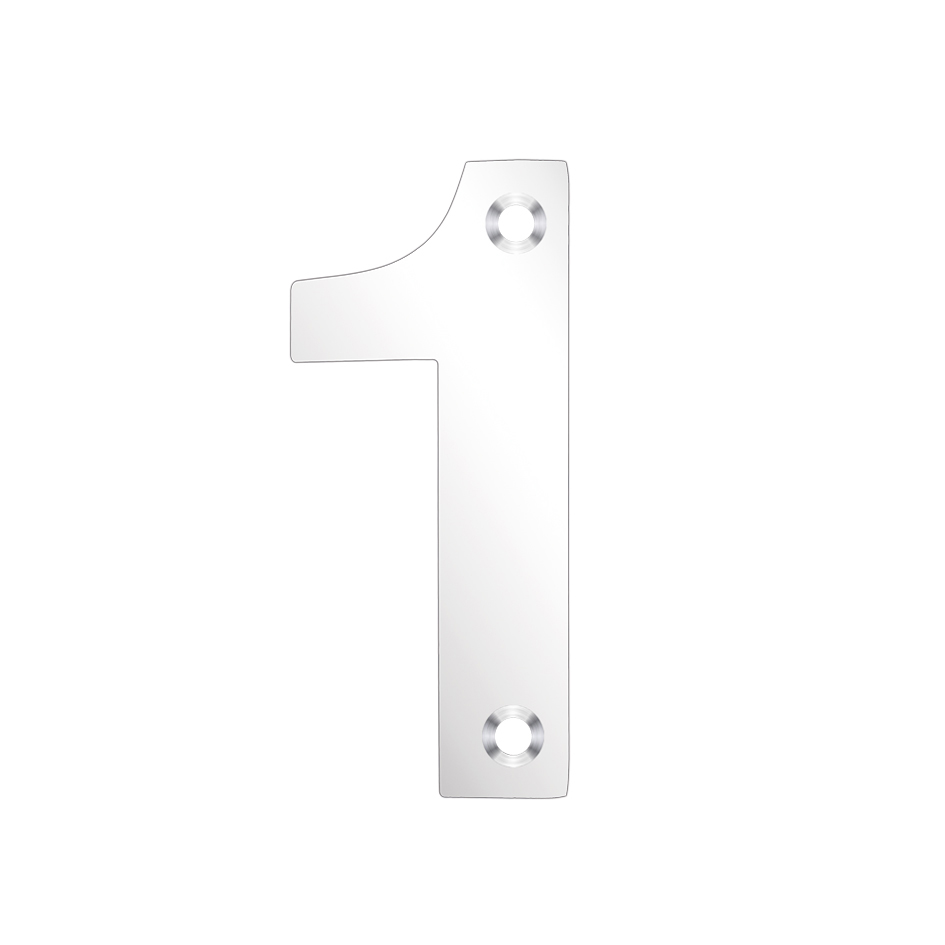 Zoo Hardware ZSN01APS Door Numeral - No 1 - 75mm Polished Stainless