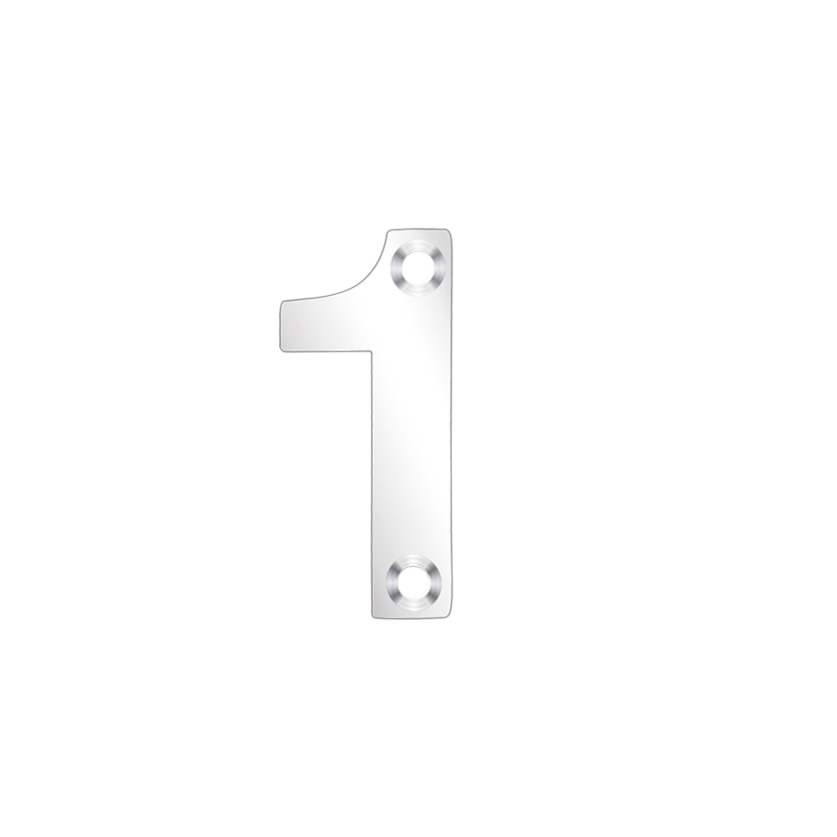 Zoo Hardware ZSN01PS Door Numeral - No 1 - 50mm Polished Stainless