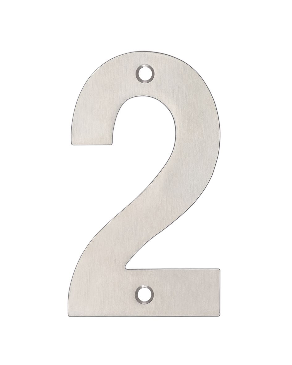 Zoo Hardware ZSN02BSS Door Numeral - No 2 - 102mm Satin Stainless