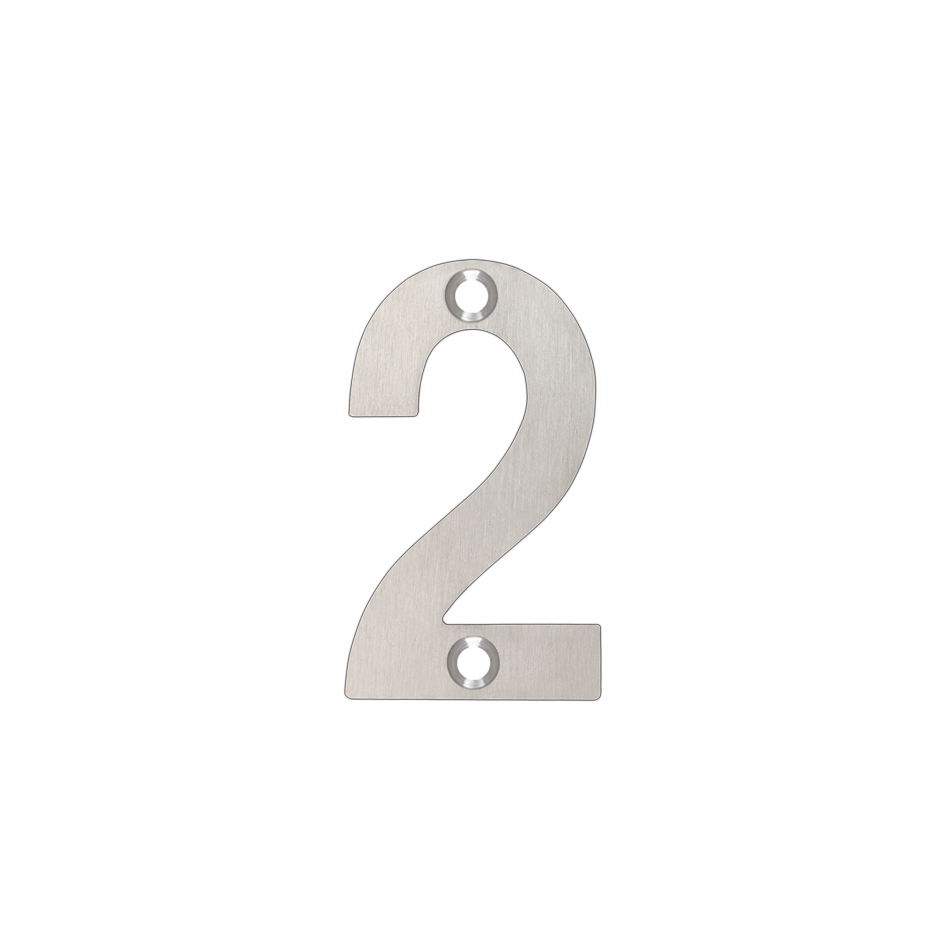 Zoo Hardware ZSN02SS Numerals - No 2 - 50mm Satin Stainless