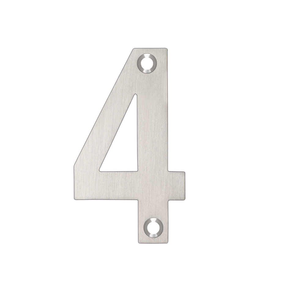 Zoo Hardware ZSN04ASS Door Numeral - No 4 - 75mm Satin Stainless