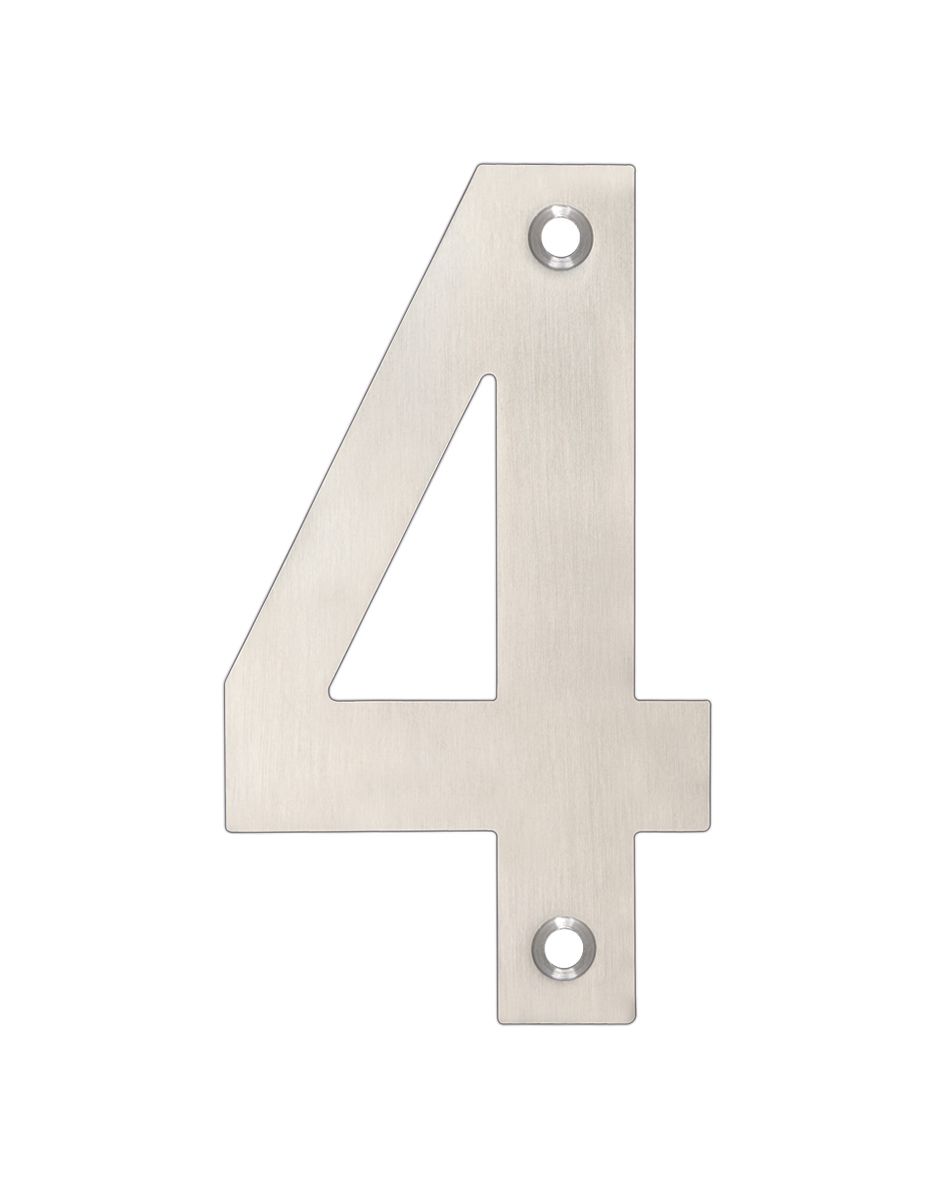 Zoo Hardware ZSN04SS Numerals - No 4 - 50mm Satin Stainless