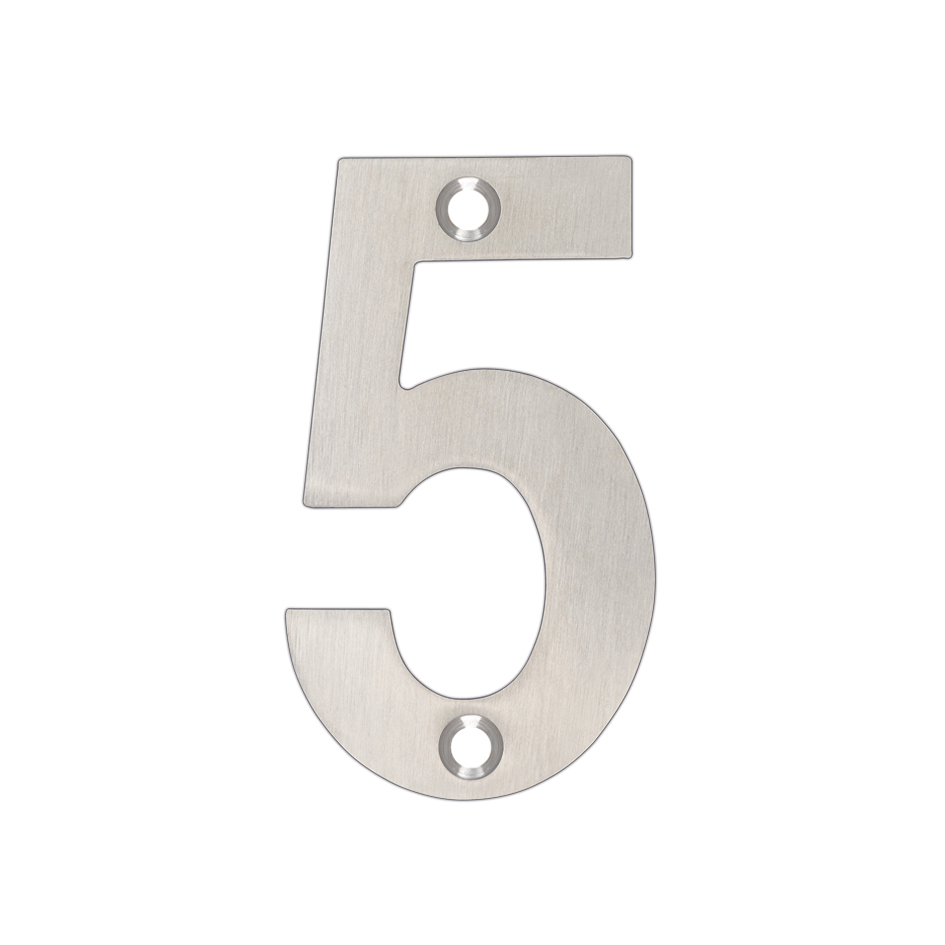 Zoo Hardware ZSN05ASS Door Numeral - No 5 - 75mm Satin Stainless