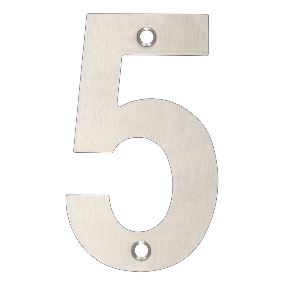 Zoo Hardware ZSN05BSS Door Numeral - No 5 - 102mm Satin Stainless