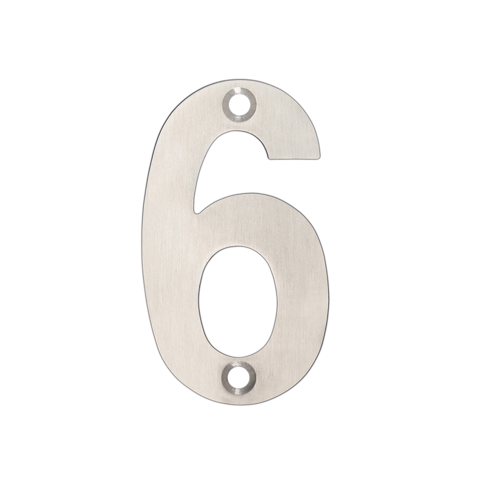 Zoo Hardware ZSN06ASS Door Numeral - No 6 & 9 - 75mm Satin Stainless