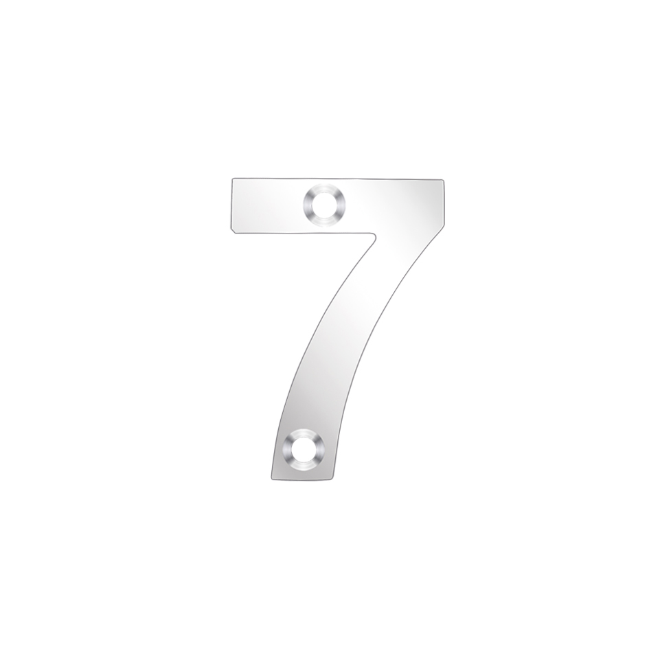 Zoo Hardware ZSN07PS Door Numeral - No 7 - 50mm Polished Stainless