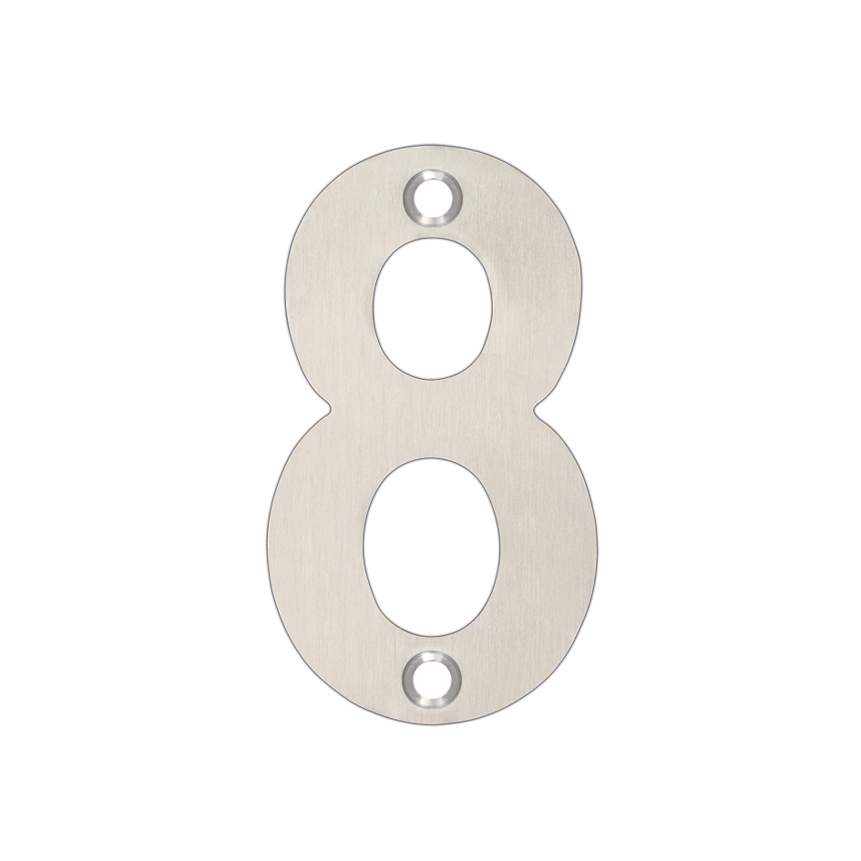 Zoo Hardware ZSN08ASS Door Numeral - No 8 - 75mm Satin Stainless
