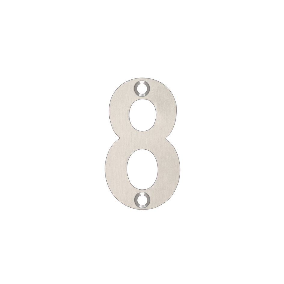 Zoo Hardware ZSN08SS Numerals - No 8 - 50mm Satin Stainless
