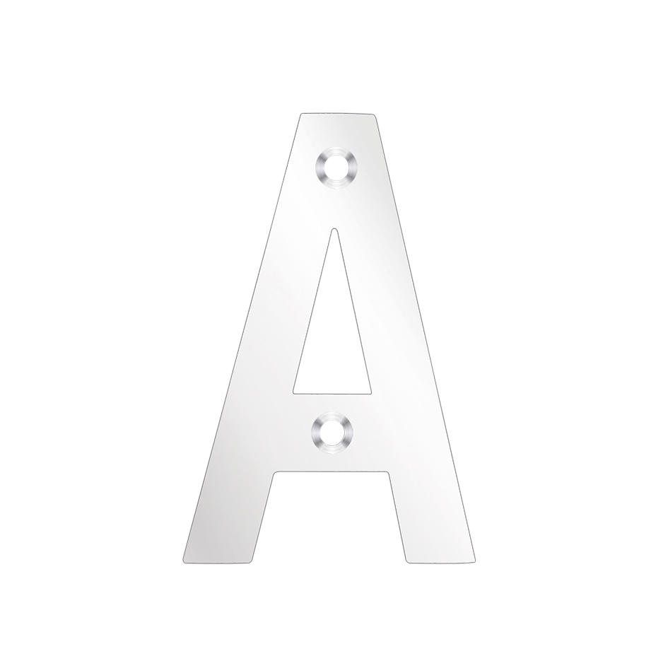 Zoo Hardware ZSNAPS75 Door Letter - A - 75mm Polished Stainless