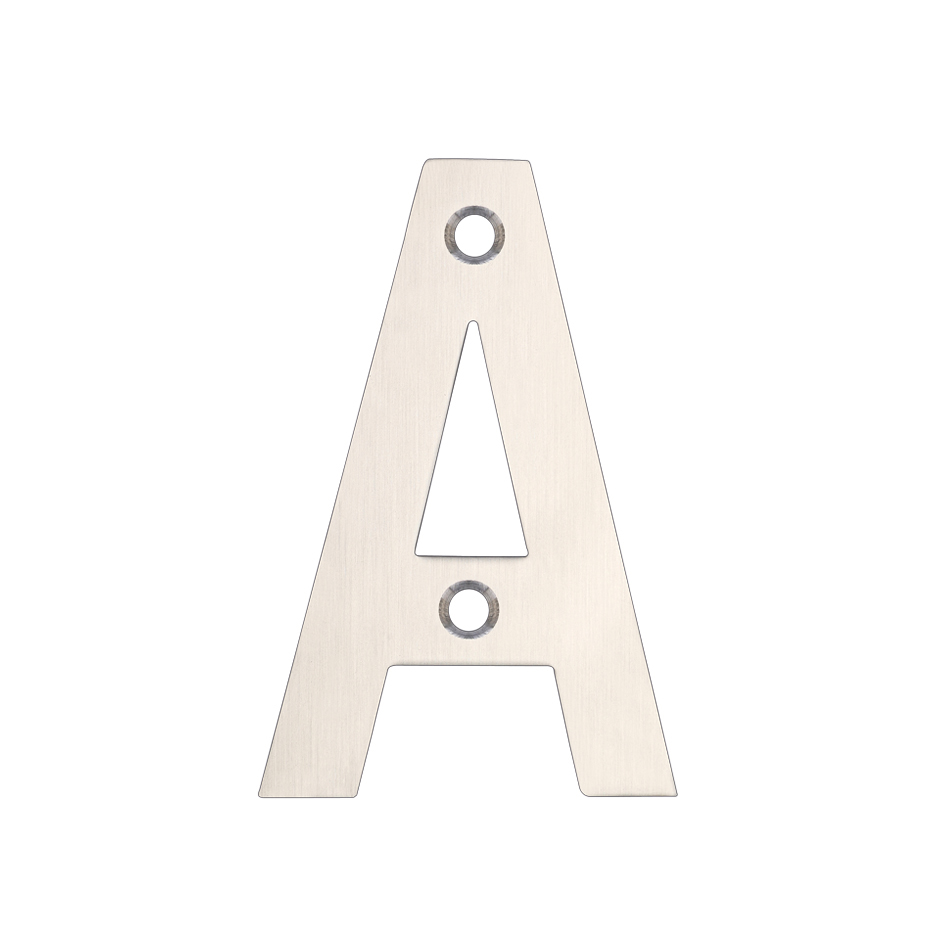 Zoo Hardware ZSNASS75 Door Letter - A - 75mm Satin Stainless