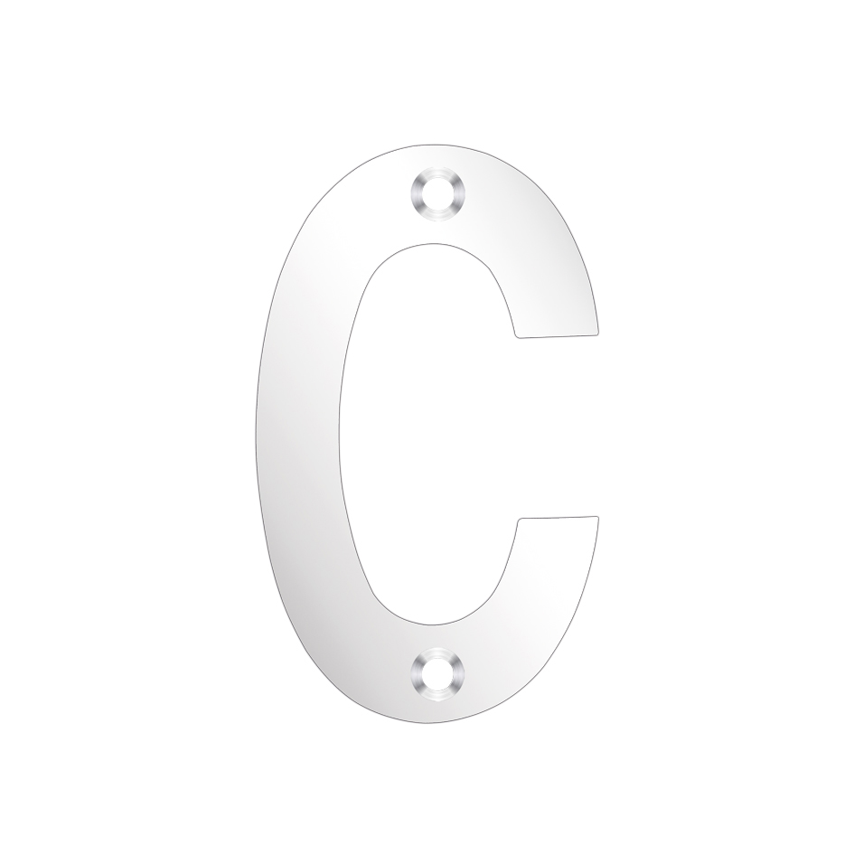 Zoo Hardware ZSNCPS75 Door Letter - C - 75mm Polished Stainless