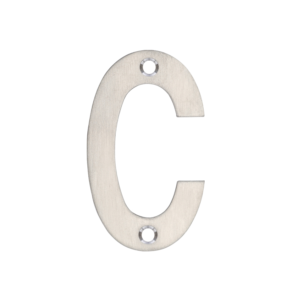 Zoo Hardware ZSNCSS75 Door Letter - C - 75mm Satin Stainless