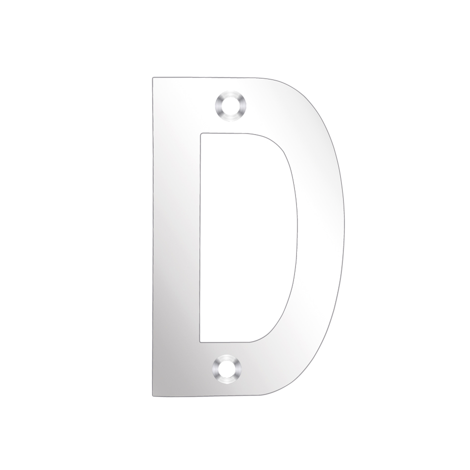 Zoo Hardware ZSNDPS75 Door Letter - D - 75mm Polished Stainless