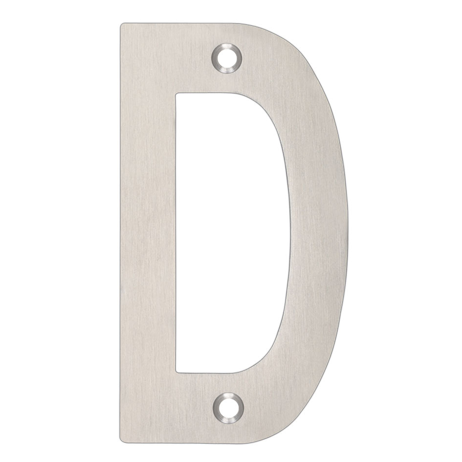 Zoo Hardware ZSNDSS Door Letter - D - 102mm Satin Stainless