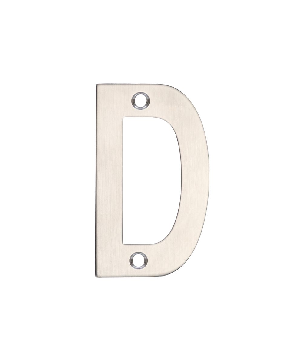 Zoo Hardware ZSNDSS75 Door Letter - D - 75mm Satin Stainless
