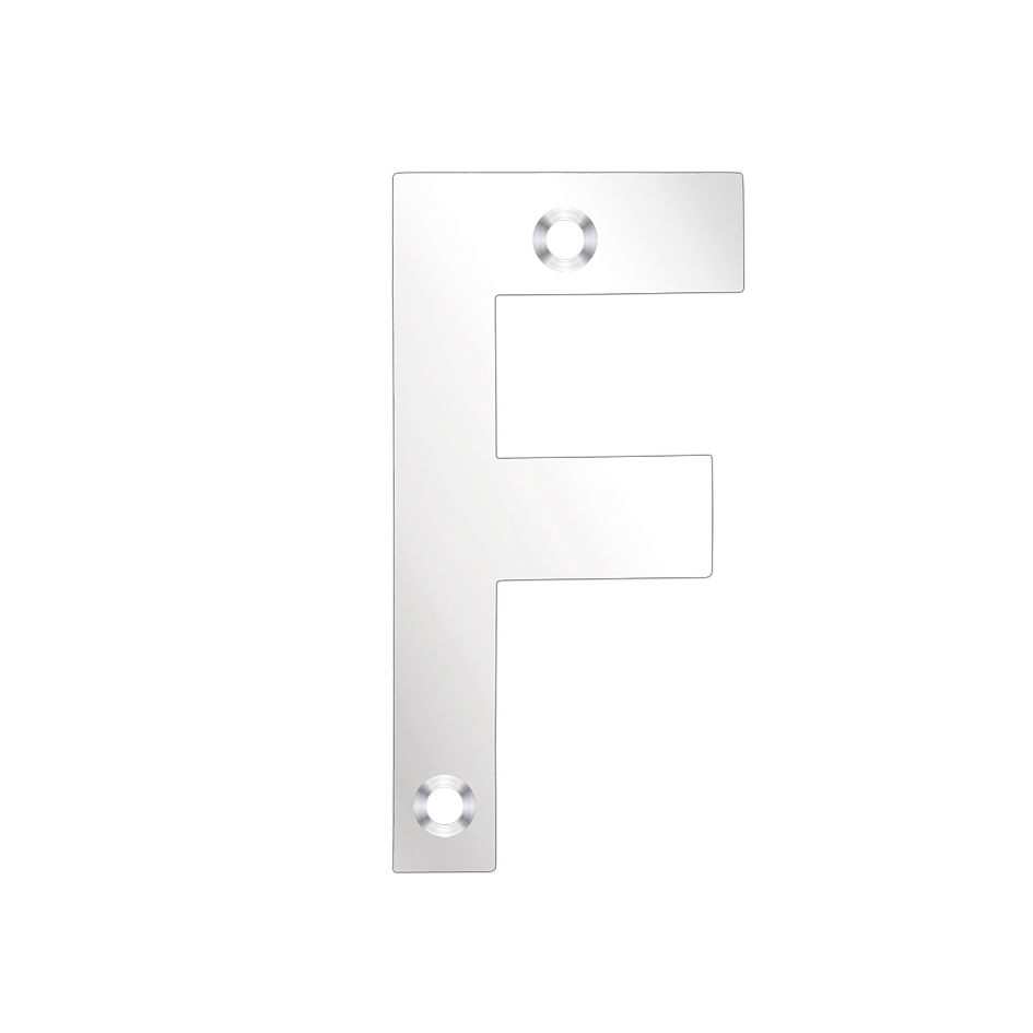 Zoo Hardware ZSNFPS75 Door Letter - F - 75mm Polished Stainless