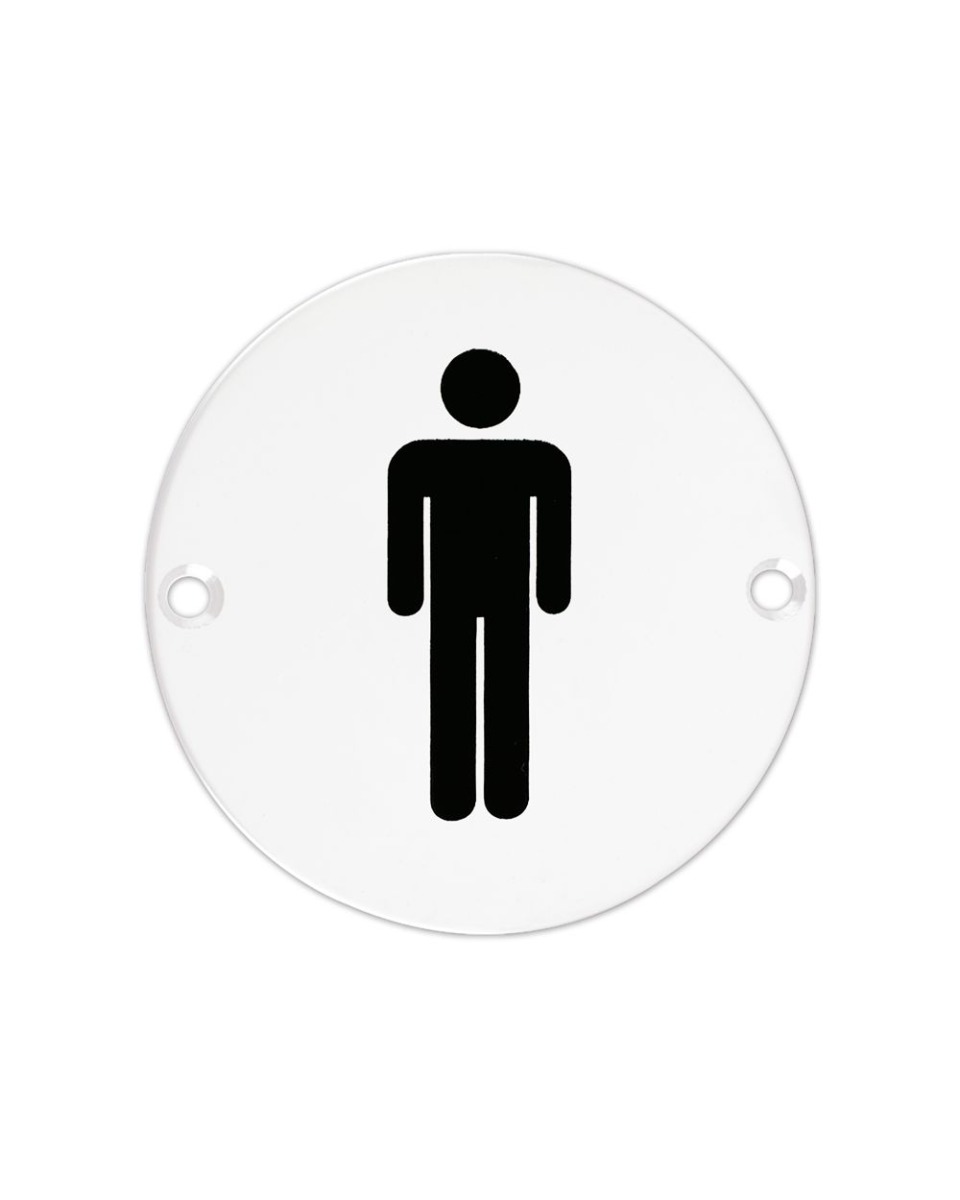 Zoo Hardware ZSS01-PCW Door Sign - Male - 76mm - Powder Coated Matt White