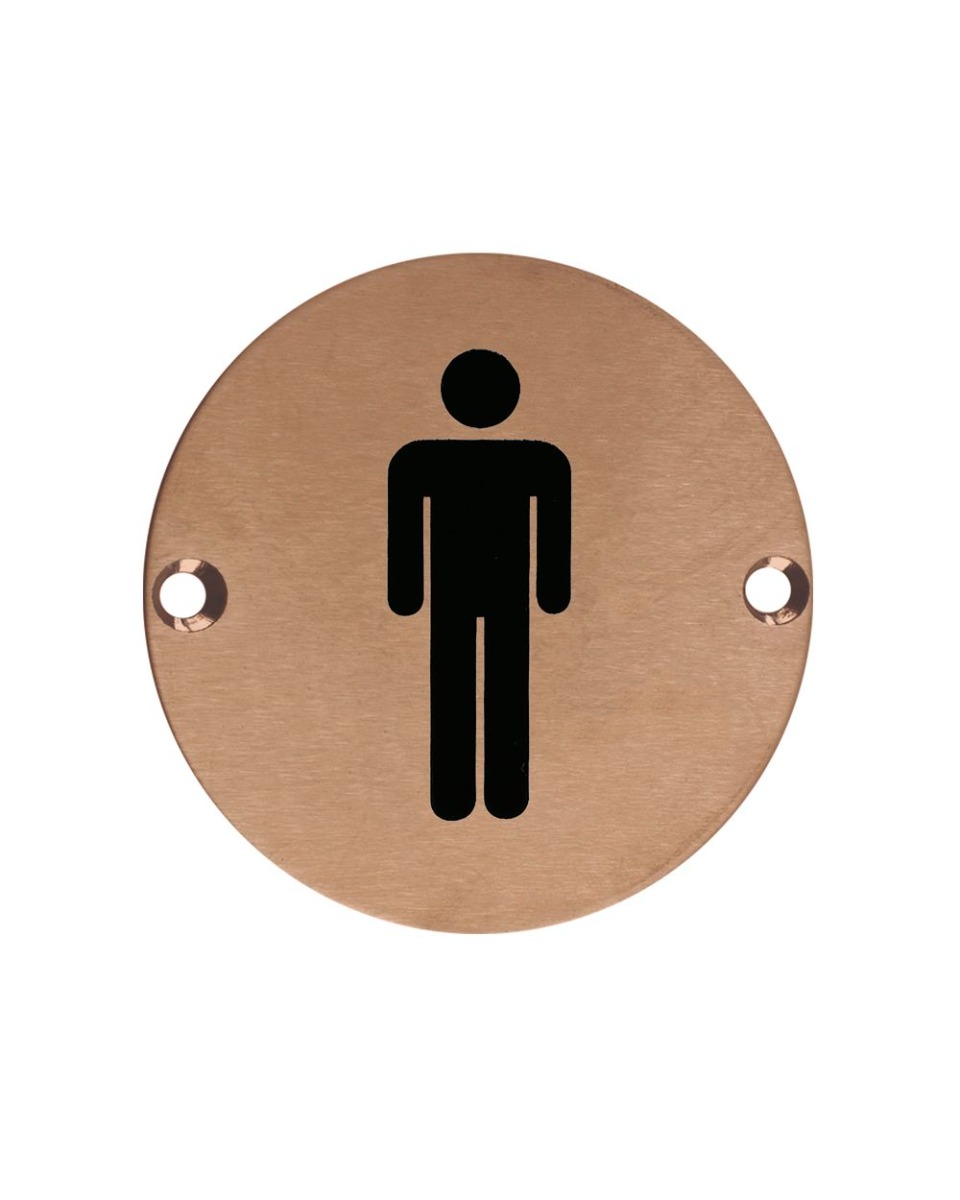Zoo Hardware ZSS01-PVDBZ Door Sign - Male - 76mm Dia PVD Bronze