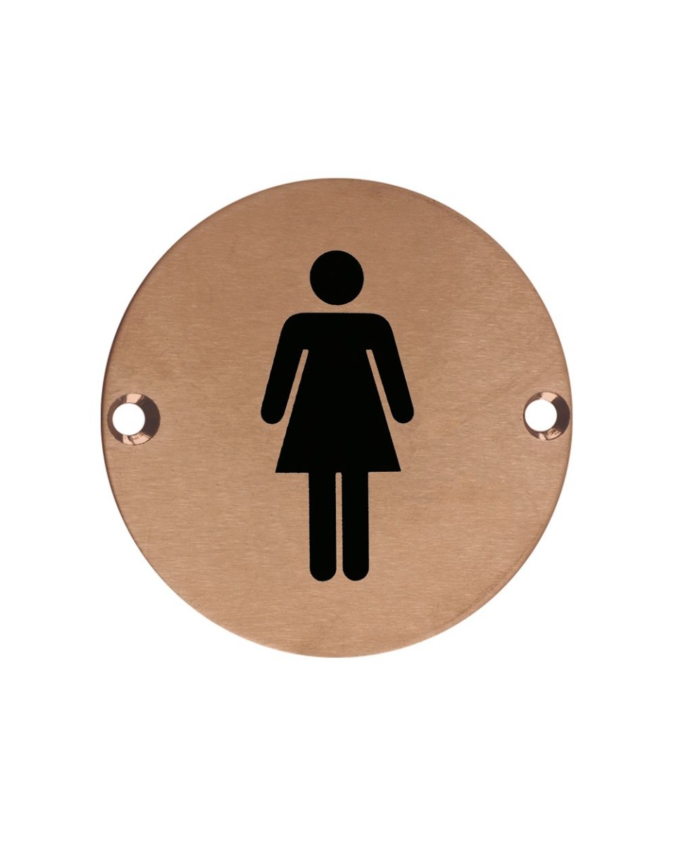 Zoo Hardware ZSS02-PVDBZ Door Sign - Female - 76mm Dia PVD Bronze