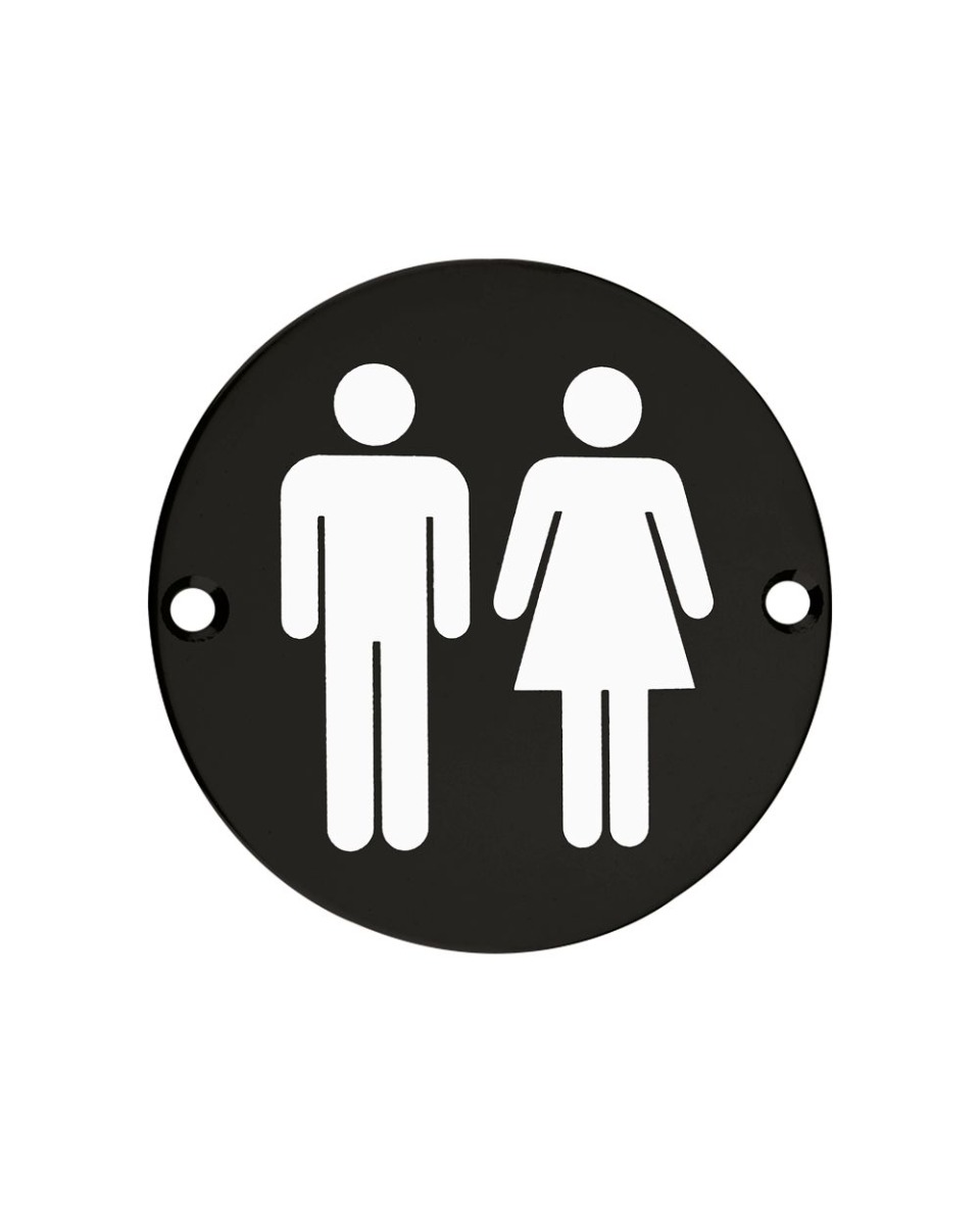Zoo Hardware ZSS03-PCB Door Sign - UniDoor - 76mm Dia - Powder Coated Matt Black