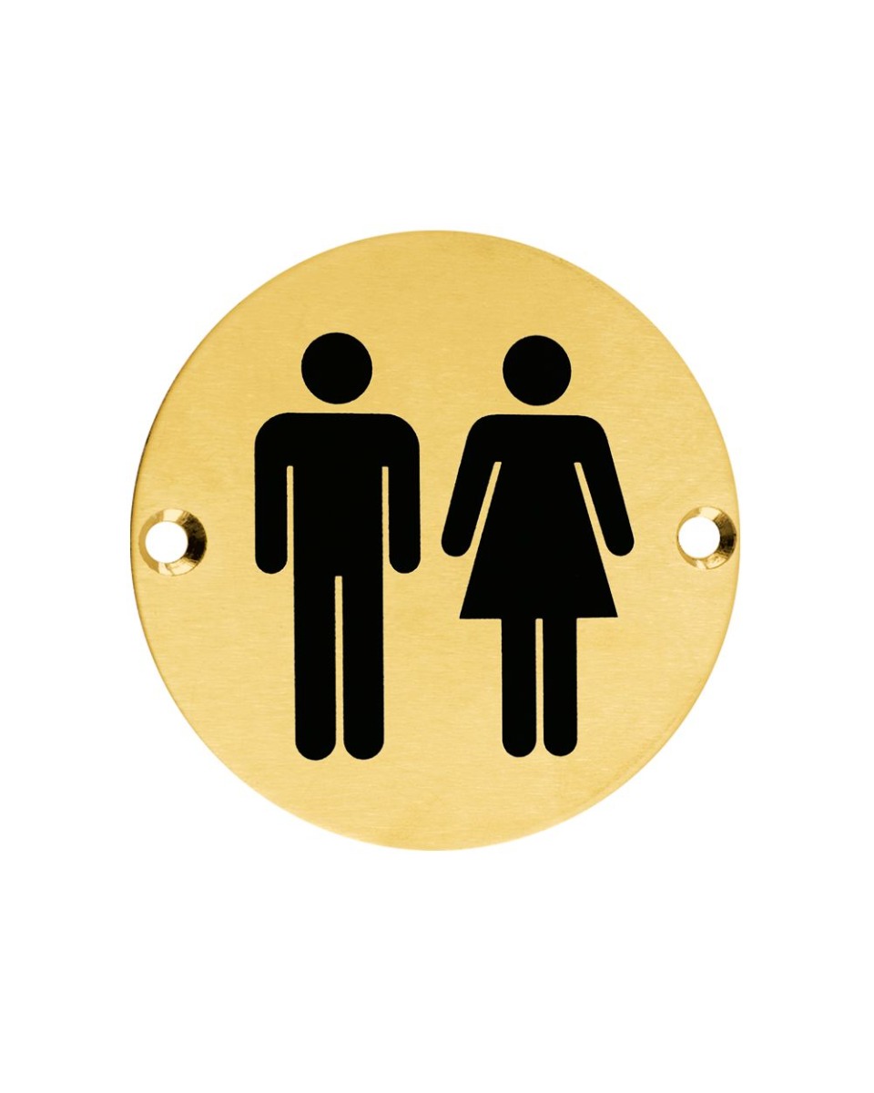 Zoo Hardware ZSS03-PVDSB Door Sign - UniDoor - 76mm - Dia PVD Satin Brass