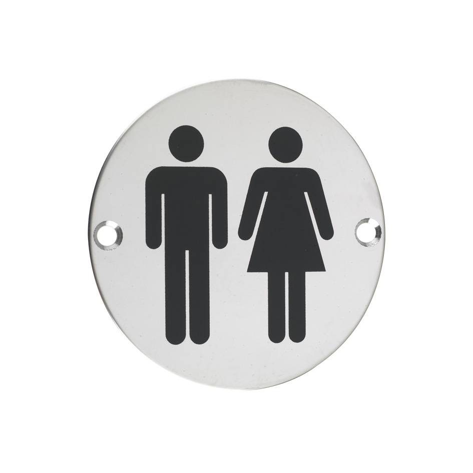 Zoo Hardware ZSS03PS Door Sign - UniDoor - 76mm dia Polished Stainless