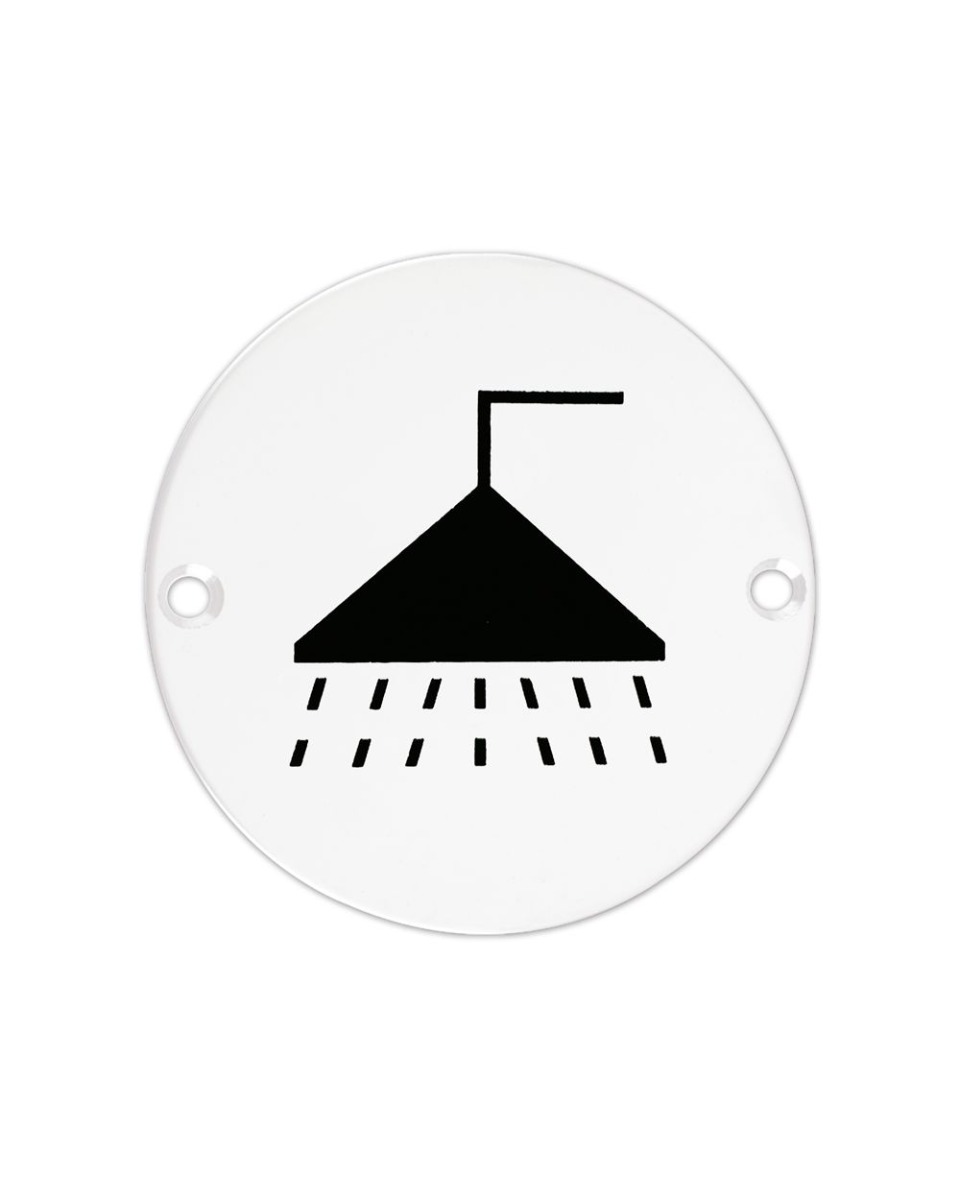 Zoo Hardware ZSS04-PCW Door Sign - Shower - 76mm - Powder Coated Matt White