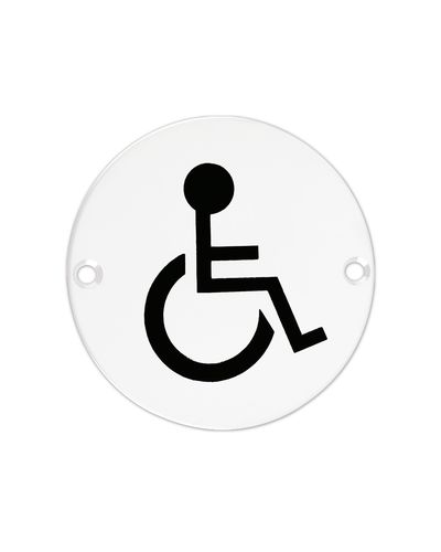 Zoo Hardware ZSS07-PCW Door Sign - Disabled - 76mm - Powder Coated Matt White