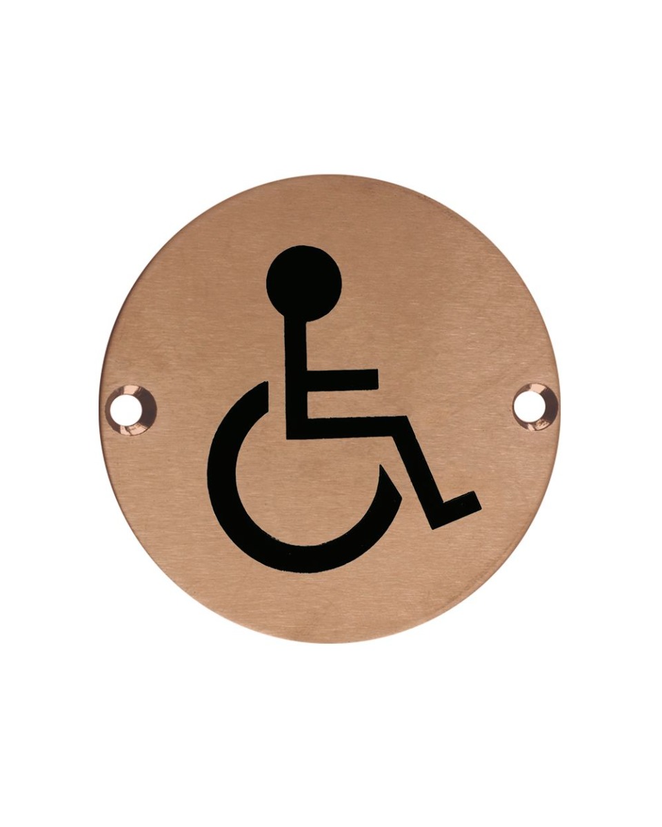 Zoo Hardware ZSS07-PVDBZ Door Sign - Disabled - 76mm Dia PVD Bronze