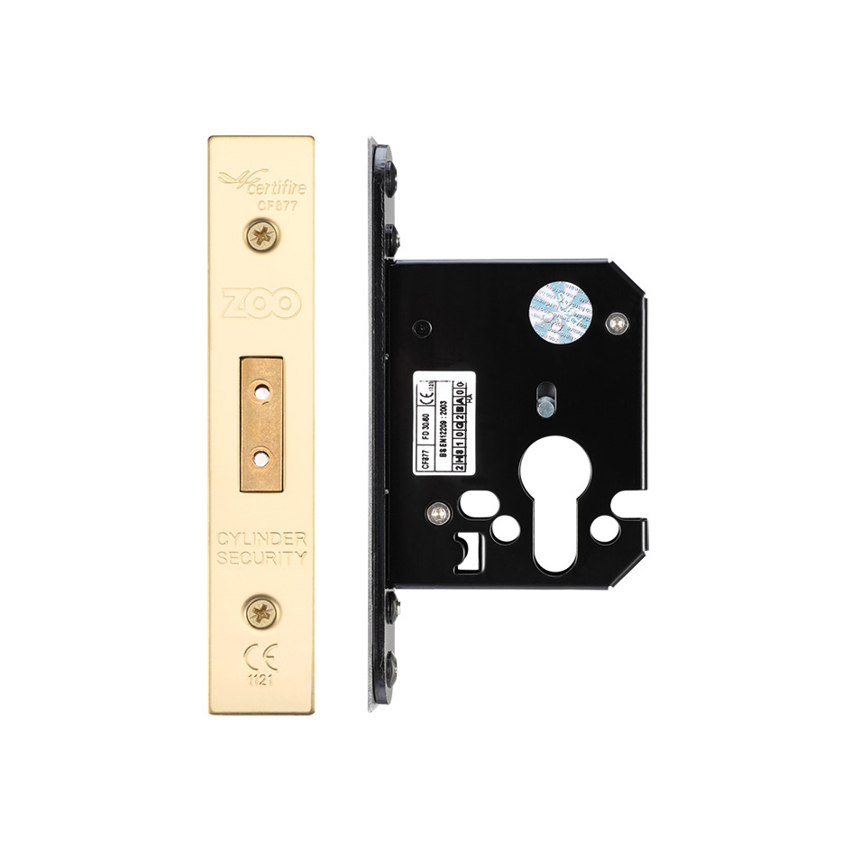 Zoo Hardware ZUKD64EPPVD Euro Profile Dead Lock - 64mm C/W PVD Forend and Strike Pvd