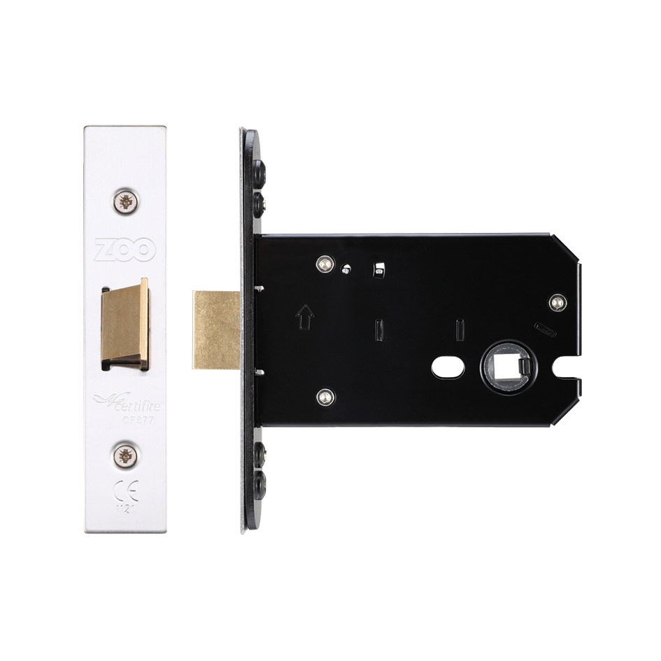 Zoo Hardware ZUKF102SS Flat latch - 102mm C/W Stainless Steel Forend and Strike Satin Stainless