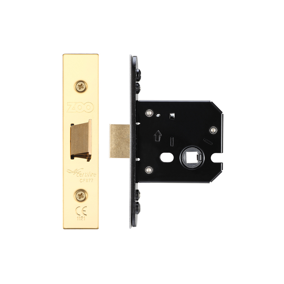 Zoo Hardware ZUKF64PVD Flat latch - 64mm C/W PVD Forend and Strike Pvd