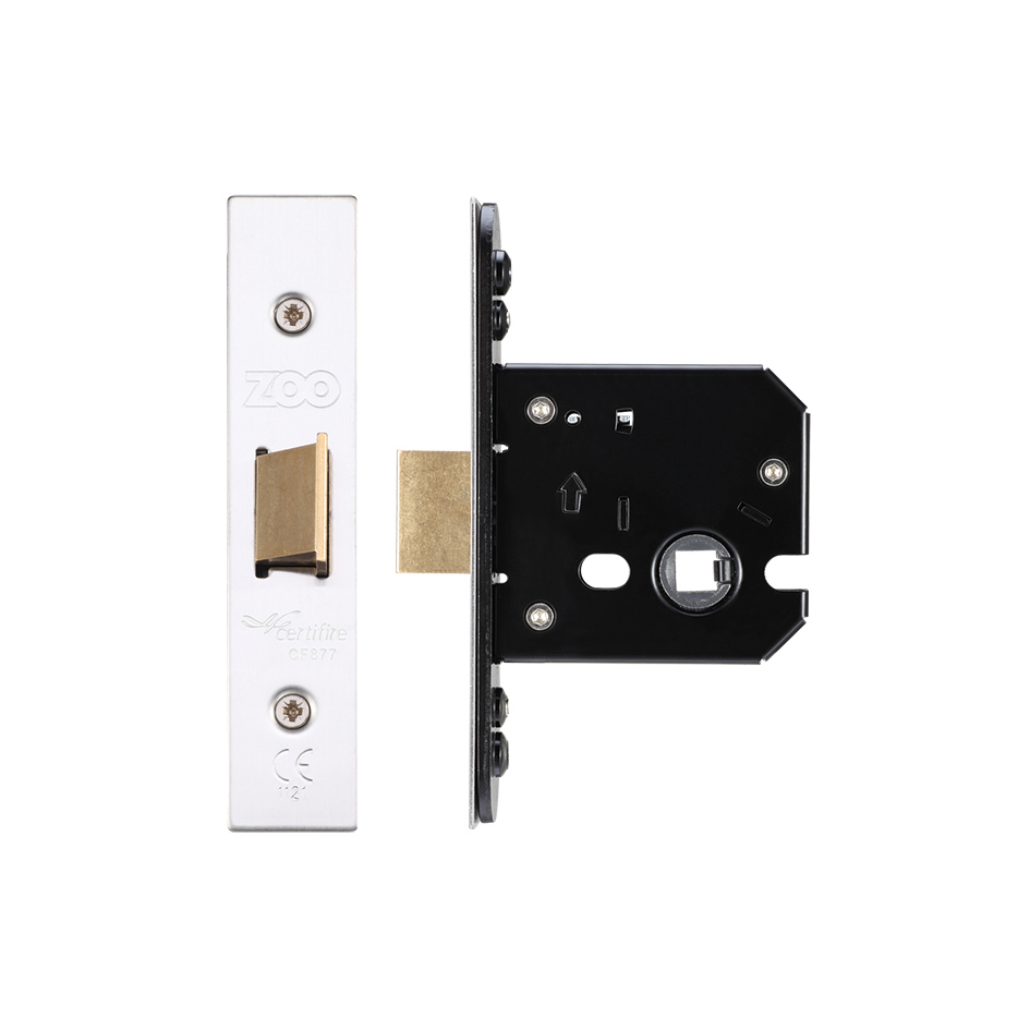 Zoo Hardware ZUKF64SS Flat latch - 64mm C/W Stainless Steel Forend and Strike Satin Stainless