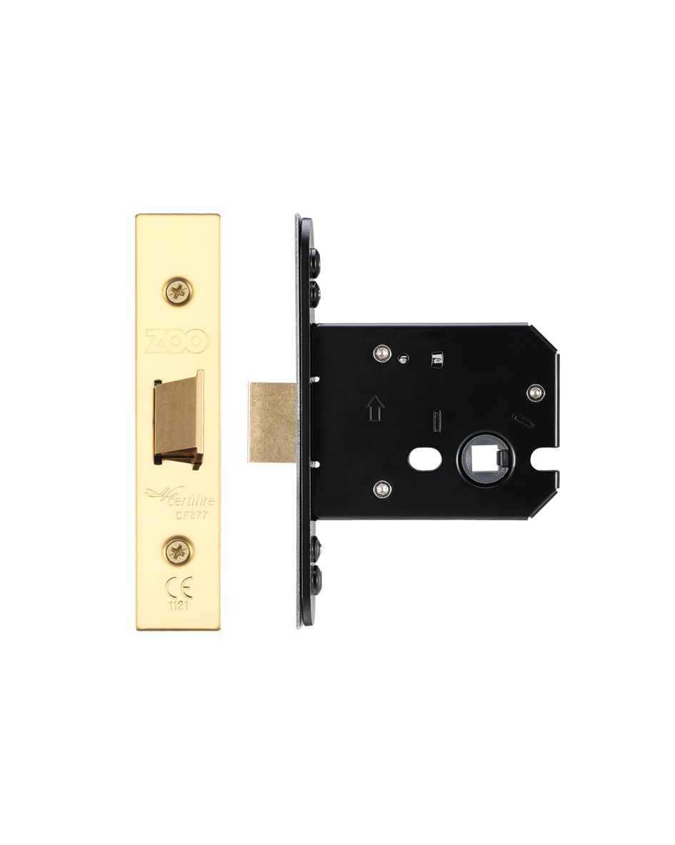 Zoo Hardware ZUKF76PVD Flat latch - 76mm C/W PVD Forend and Strike Pvd