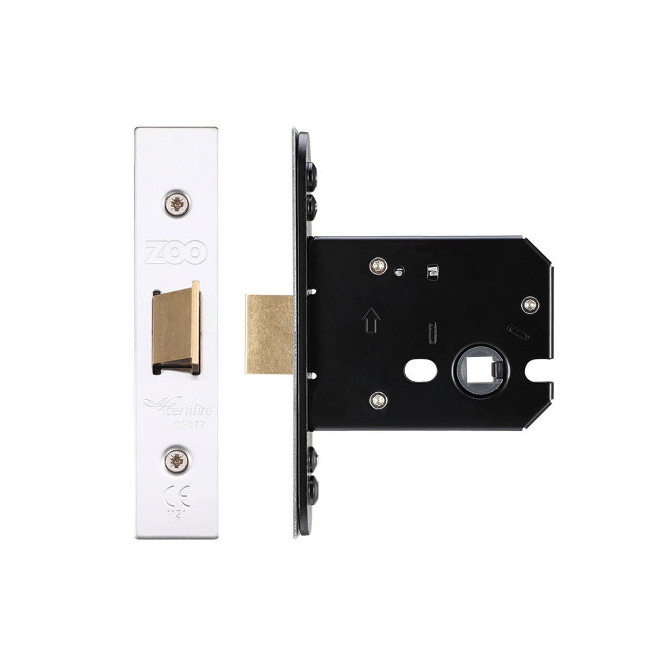 Zoo Hardware ZUKF76SS Flat latch - 76mm C/W Stainless Steel Forend and Strike Satin Stainless