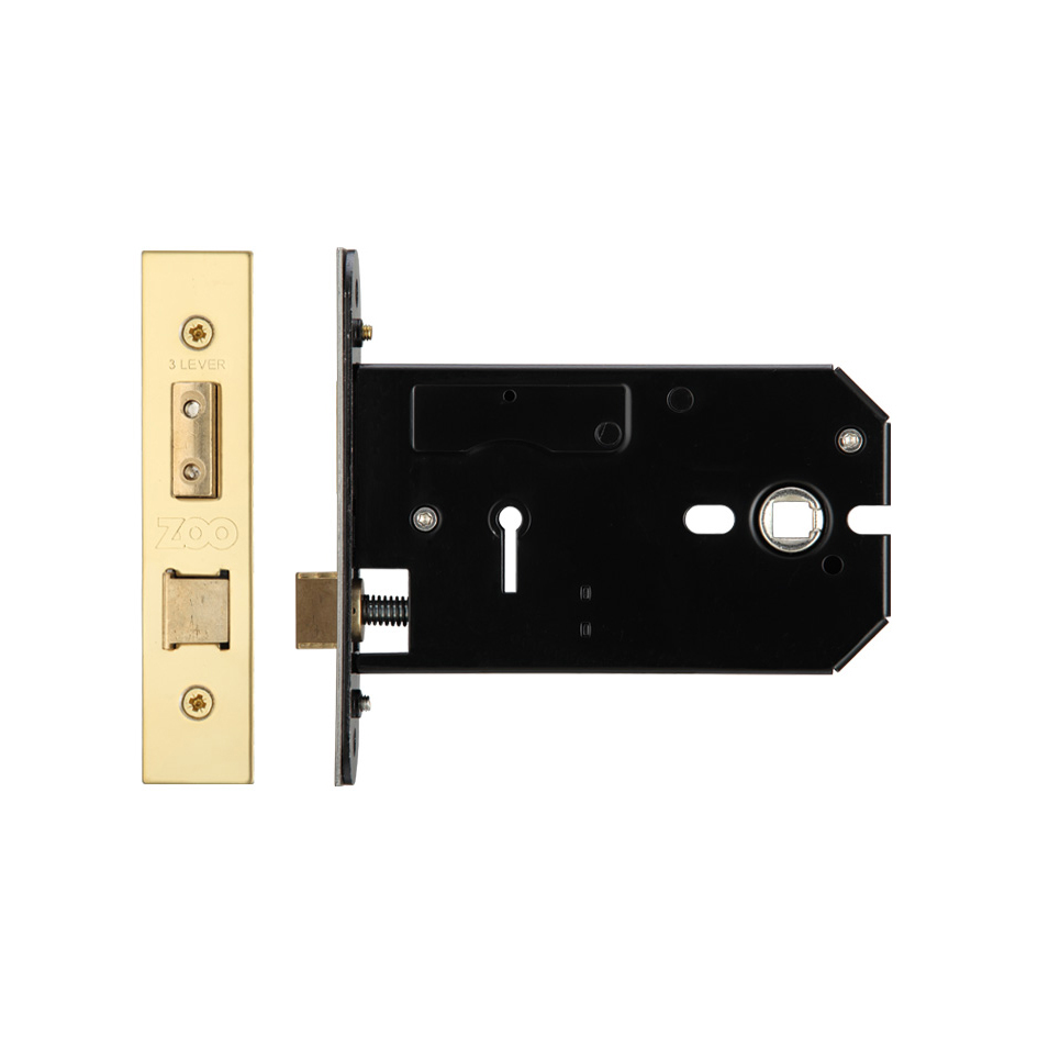 Zoo Hardware ZUKH3127PVD 3 Lever Horizontal Lock - 127mm Pvd