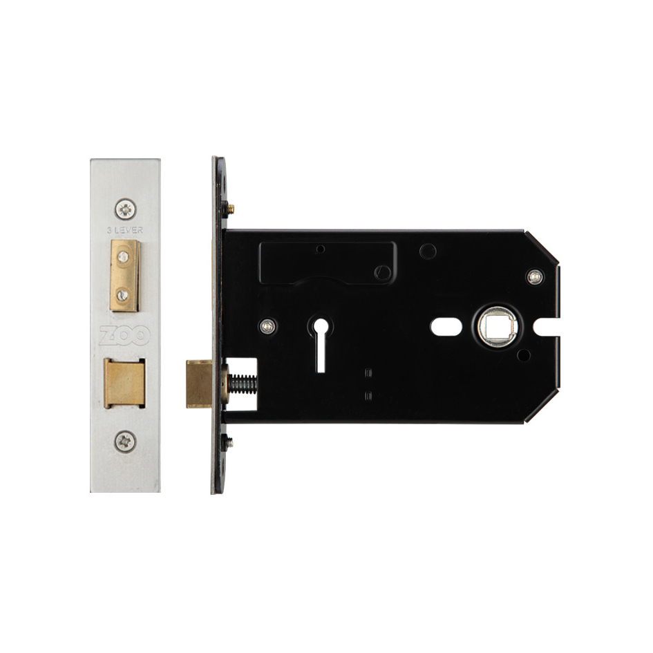 Zoo Hardware ZUKH3127SSKA 3 Lever Horizontal Lock - 127mm - Keyed Alike Satin Stainless